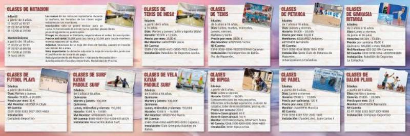 Mazarron Council Programme of sports activities: Summer Schools 2024