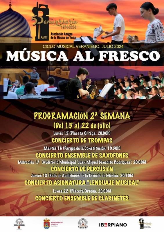 July 15 to 18 Free open-air concerts in the parks and streets of Yecla