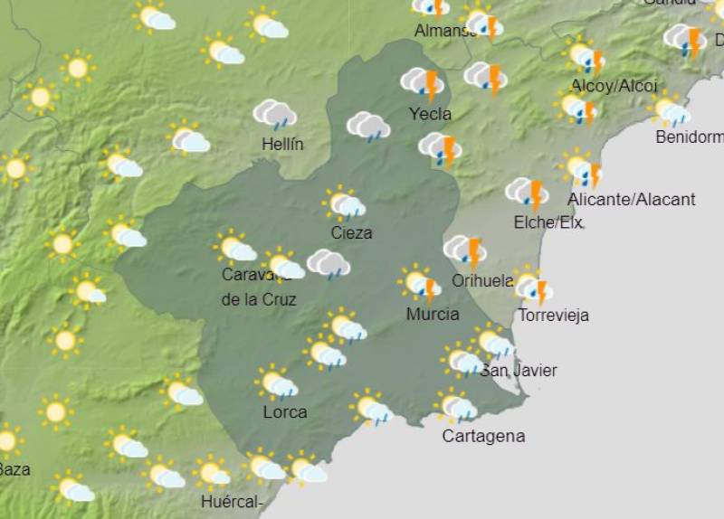 Rain and cooler nights forecast: Murcia weekly weather September 2-8