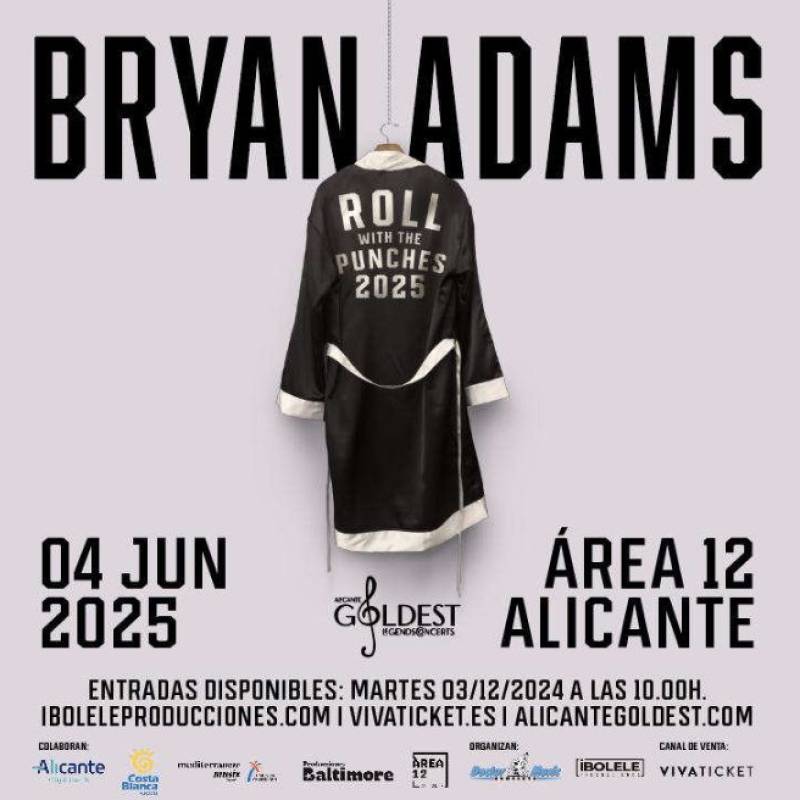 June 4 Bryan Adams live in concert in Alicante