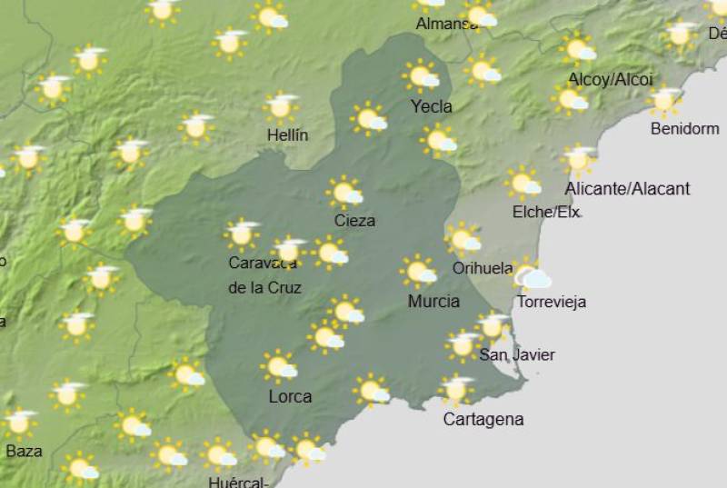 Murcia weekend weather forecast June 5-8: Another hot, sunny and settled one