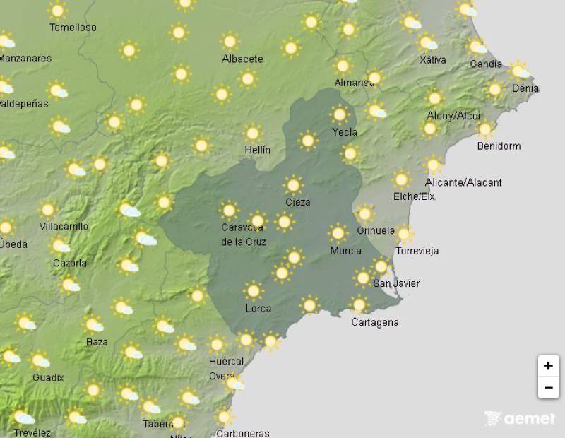 Heat ramps up in Murcia: Weekend weather forecast August 7-10