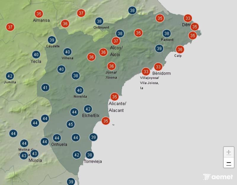 Dangerous heat to subside after today: Alicante weather forecast August 18-21
