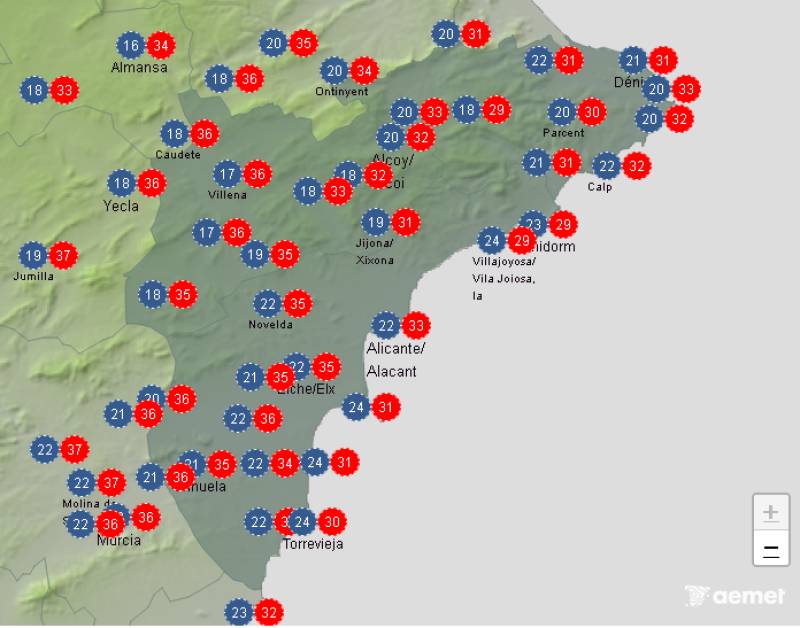 Dangerous heat to subside after today: Alicante weather forecast August 18-21