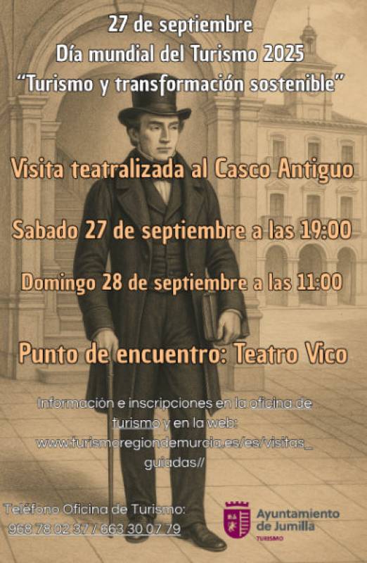 September 27 and 28 Free dramatized guided tours of the historic centre of Jumilla