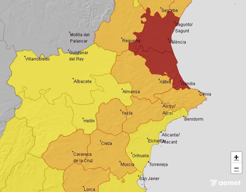 Warnings for rain and storms: Alicante weather forecast September 29 to October 2