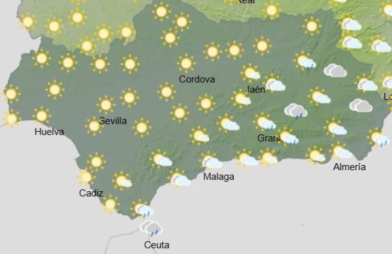 Andalucía weekend weather forecast October 16-19: Cloudy spells with showers and some breezy moments