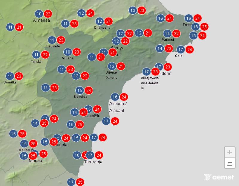 Warm with some clouds and a few showers in places: Alicante weekend weather forecast October 16-19