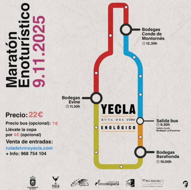 November 9 Wine tourism marathon in Yecla