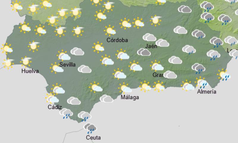 Andalucía weekend weather forecast December 11-14: Chilly mornings, cloudier skies and showers for some