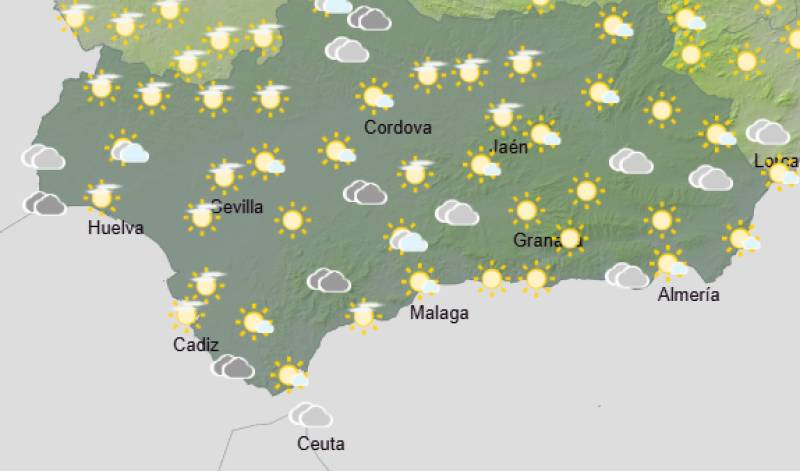Andalucía weekend weather forecast December 18-21: Cloudy skies, some rain and breezy Atlantic fronts