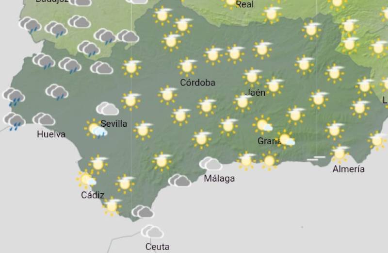 Andalucía weekly weather forecast January 12-15: Cloudy skies, patchy rain and a mild week ahead