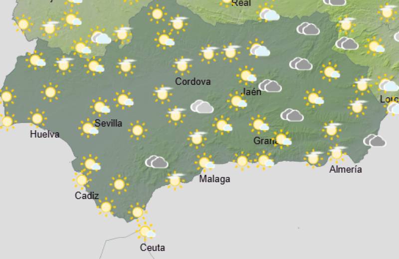 Andalucía weekly weather forecast January 19-22: Bright beginnings give way to rain and coastal winds
