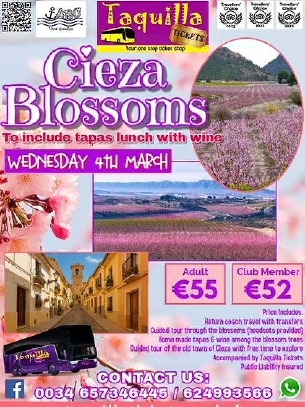 From Cieza blossoms to Andalucía and Benidorm: Taquilla Tickets reveals March and April trips
