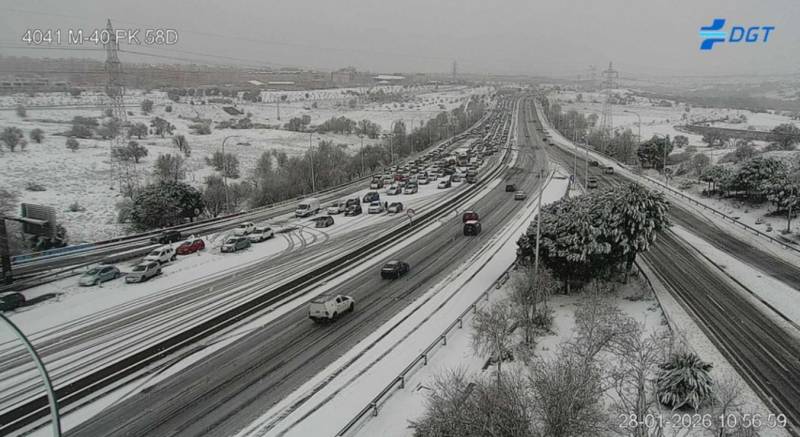 VIDEO: Snow on the roads as Storm Kristin brings fresh chaos to Spain