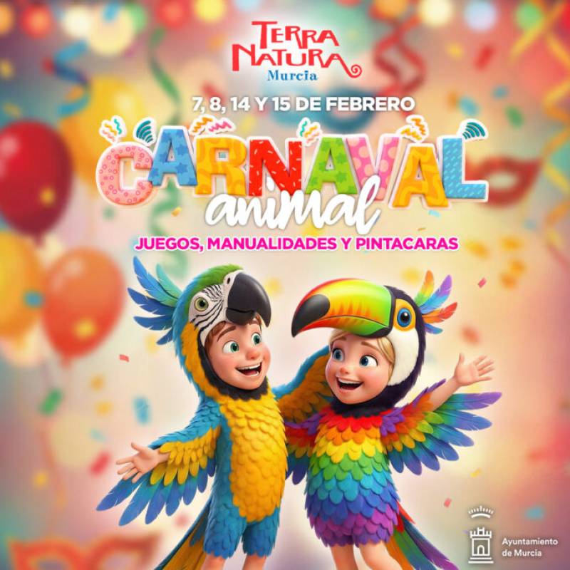 February 7-8 and 14-15 Terra Natura Murcia roars into Carnival with animal magic for all ages