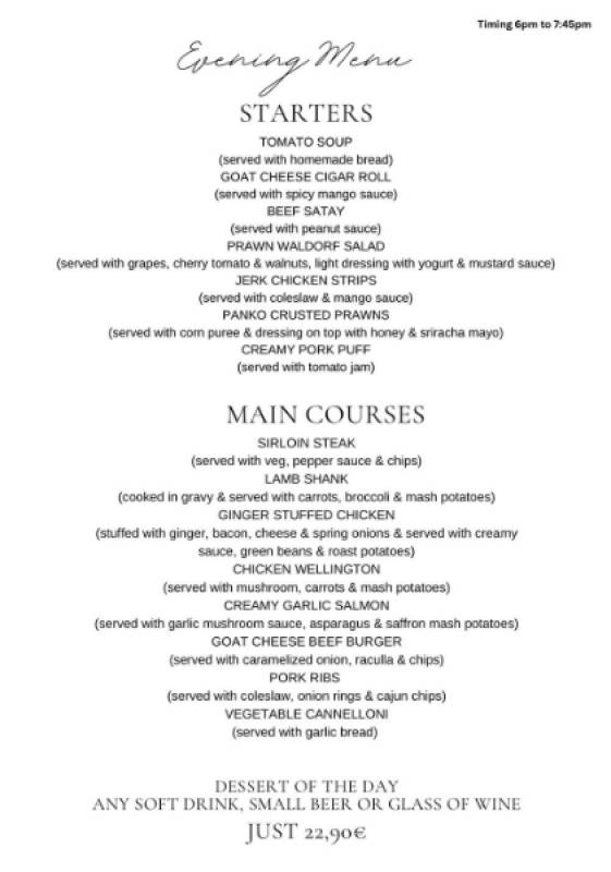 Exciting new evening menu launched at Restaurant Piccolo Camposol