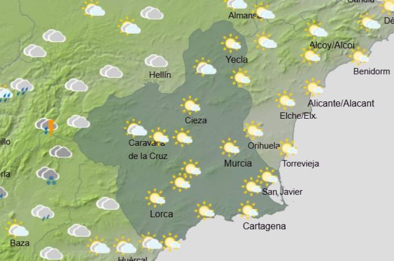 Murcia forecast February 12-15: More weather warnings for strong wind all this weekend