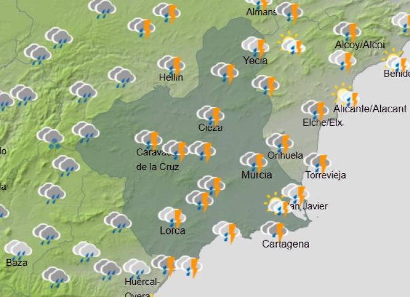 Murcia weekend weather forecast March 5-8: The rainstorms and wind refuse to let up