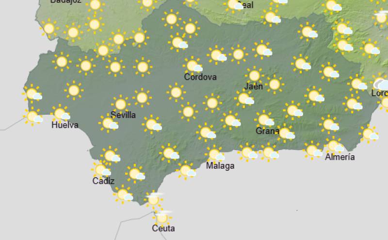 Andalucía weekly weather forecast March 23-26: Sunshine, light clouds and strengthening easterly winds