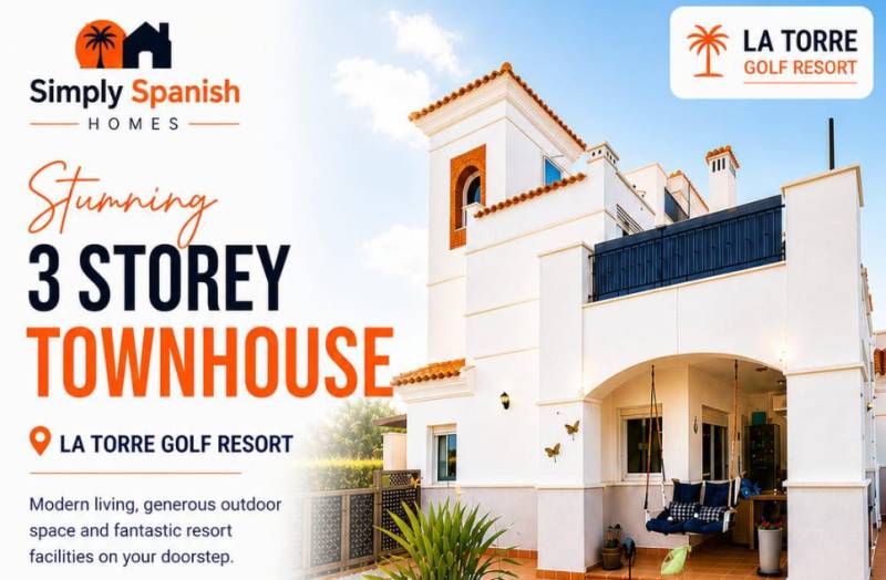 Stunning 3-storey townhouse on La Torre Golf Resort on sale for just €239,950