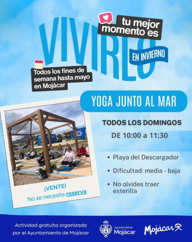Free beach yoga in Mojácar every Sunday morning