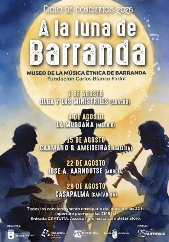 August 15 Caamaño & Ameixeiras at the A la luna de Barranda festival in Caravaca