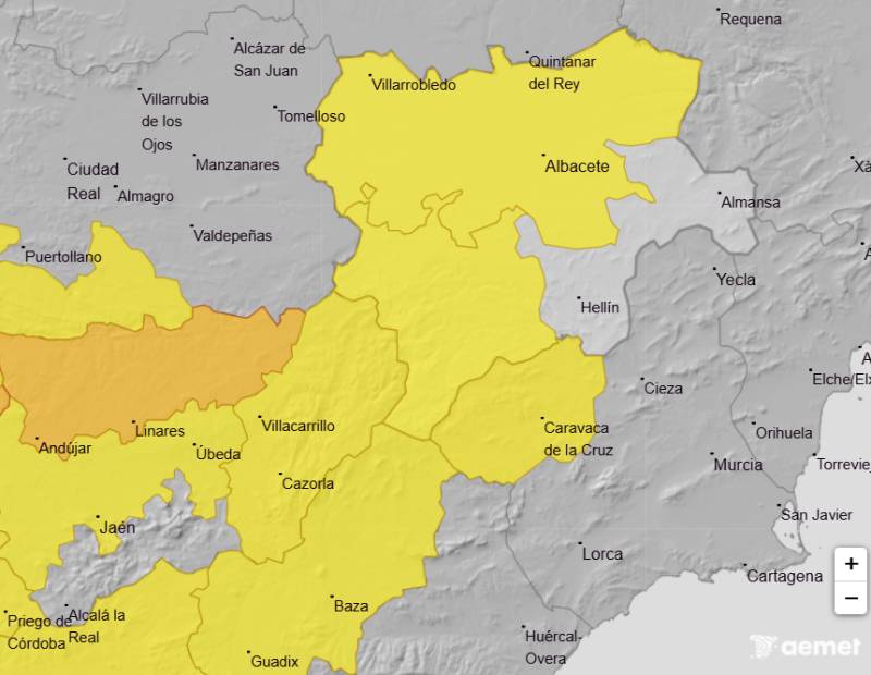 Weather warnings for heavy rains and storms in parts of Murcia